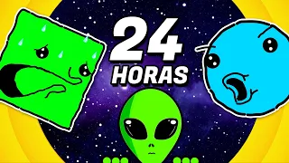 24 HORAS EN EL ESPACIO EXTERIOR 🌌 | Cuadradito y Circulito Vlogs