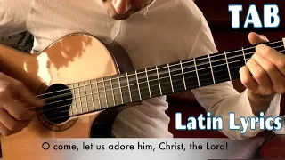 O Come All Ye Faithful TABS Classical Fingerstyle Guitar LYRICS