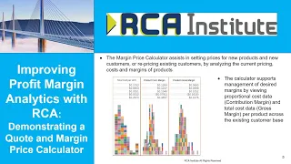 Improving Profit Margin Analytics with RCA: Demonstrating a Quote and Margin Price Calculator