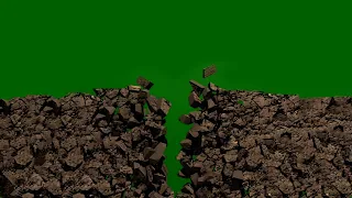 Green Screen Wall breaking effects no copyright | bricks splitting chroma key hd video