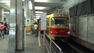 Volgograd. Tram in the metro / Волгоград. Трамвай в метро. Скоростной подземный трамвай