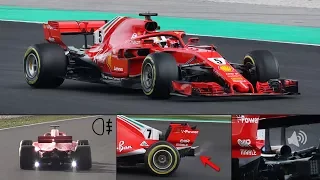 Ferrari SF71H F1 2018 In Action - Strange Test Lights, Rear Smoke, Wastegates Opening & More!