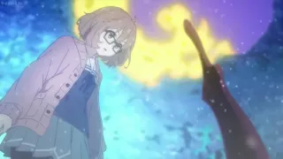 Mirai's text message in Kyoukai no Kanata episode 11