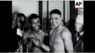 Boxers Randolph Turpin and Sugar Ray Robinson Chat to Movietone