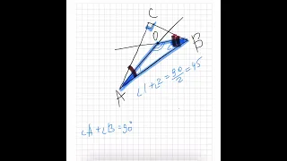 Найдите острый угол между биссектрисами острых углов прямоугольного треугольника.