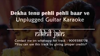 Dekha Tenu Pehli Pehli Baar Ve | Say Shava Shava | Guitar Unplugged Karaoke