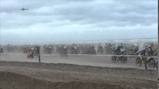 Accident chute crash moto départ Enduropale 2015 Touquet avec ralenti