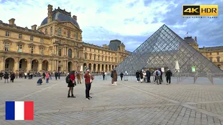 Paris 🇫🇷 Louvre Pyramid & Palais-Royal (February 2024) 4K HDR