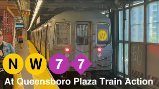 Queensboro Plaza Train Action (N)(W)(7)(7x) (R68s,R46s,R188s)