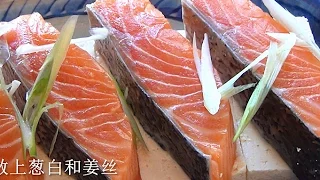 豉汁蒸三文鱼（鲜美无比 超级简单）Steamed salmon（中文版） 【田园时光美食】
