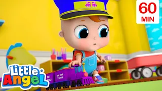 Wheels On The Train | Little Angel & Cocomelon Nursery Rhymes