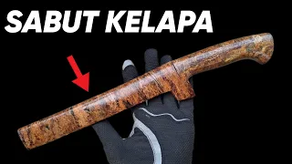 How to make a knife scabbard from coconut shell shell fibers @BANG SYAM 22