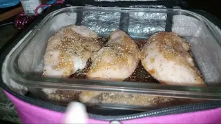 chicken breast tenderloin cooking in my hotlogic mini for dinner