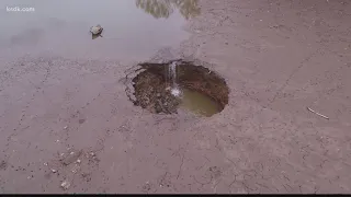 Sinkhole drains lake at Lone Elk Park