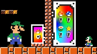 Cat Mario : If Luigi and Tiny Luigi vs the Door of Items in Super Mario Bros ?  | Game Animation