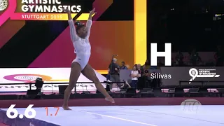 GYMNASTICS SCORING: Simone Biles FX 2019 (D and E Score + Slow Motion Analysis!)