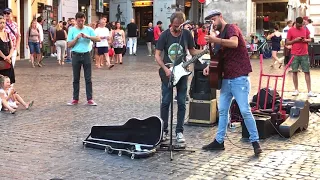 Two Street Performers Play "Comfortably Numb" by Pink Floyd in Rome