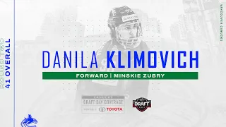 Canucks Select Danila Klimovich 41st Overall in the 2021 NHL Entry Draft