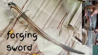 Forging SWORD out of Rusted truck leaf spring   sahari kirpaan  sword making