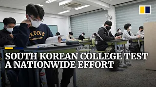 South Korean students sit high-stakes university entrance exam as country steps in to help
