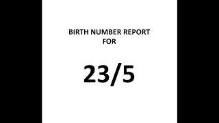 Birth Number Report 23/5