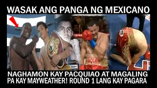 NAGHAMON KAY PACQUIAO AT MAGALING PA KAY MAYWEATHER!  ROUND 1 LANG KAY PAGARA