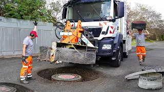 Genius Way They Repair Giant Manholes in Middle of Street