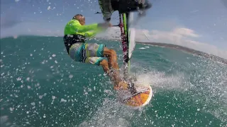 Perfecting the dreaded windsurfing catapult Big CRASH!