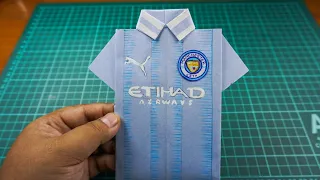 Manchester City paper jersey | How To Make T-shirt Jersey  | origami | paper craft | DIY craft