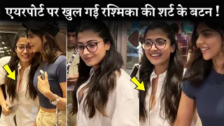 Rashmika Mandanna Looked Uncomfortable In Shirt At Airport, Tried To Hide Herself Behind Kalyani