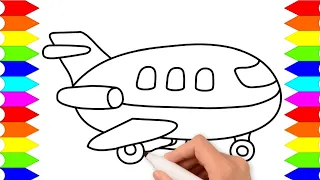 Cara menggambar Pesawat yang mudah - Belajar menggambar anak SD ,TK dan Paud
