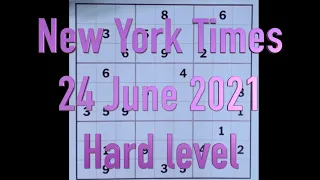 Sudoku solution – New York Times 24 June 2021 Hard level