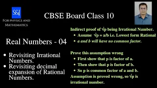 04 - Real Numbers - Revisiting Irrational Numbers and Revisiting Decimal Expansion of Rational Nos.