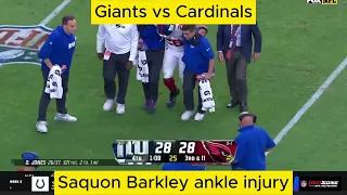 Saquon Barkley ankle injury | New York Giants vs. Arizona Cardinals