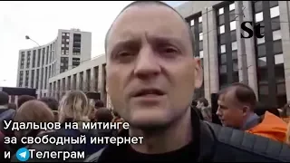 Удальцов на митинге за свободный интернет и Телеграм