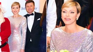 Christmas Ball: Charlene Of Monaco Appears Without The Prince In A Sparkling Gown