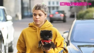 Sofia Richie & Moises Arias Go Christmas Shopping With Her Dog At Barneys In Beverly Hills 12.13.16