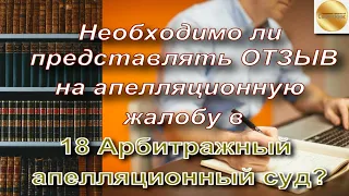 Необходимо ли представлять отзыв на апелляционную жалобу в 18 Арбитражный апелляционный суд?