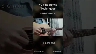 40 Fingerstyle Techniques + 1 in 90 seconds || Guitar #shorts