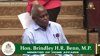 Budget 2022 debate presentation by Minister of Home Affairs, Robeson Benn.