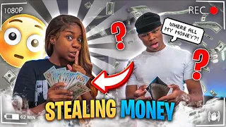 I STOLE MONEY OUT MY BOYFRIEND WALLET TO SEE IF HE NOTICE!!!