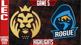 MAD vs RGE Highlights Game 5 | LEC Playoffs FINAL Spring 2021 | MAD Lions vs Rogue G5