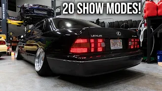 VIP LS400 Build! Part 7: Installing CRAZY Chasing LED JDM Tail Lights!