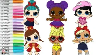 LOL Surprise Dolls Coloring Book Compilation Short Stop Purple Queen Majorette SPF QT