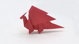 How to make a simple dragon with paper - Origami dragon folding instructions