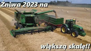 Żniwa 2023 na większą skalę!!🔥4x John Deere na polu💪Prasowanie i koszenie⛔John deere s760i vs 33ha😈