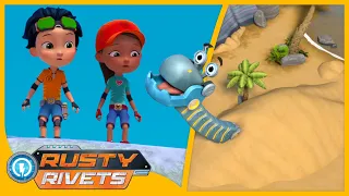 Brawny Gets Stuck in Quicksand | Rusty Rivets | Cartoons for Kids