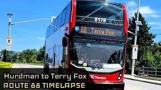 Ottawa OC Transpo route 88 Hurdman to TerryFox timelapse (in the fog)