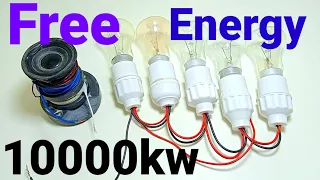 New idea I make 10000w Generator 220V fridge Compressor Coil fan Motor and Transformer free  Energy