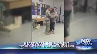 Military brothers surprise sister at high school graduation - Military homecoming surprise Moment